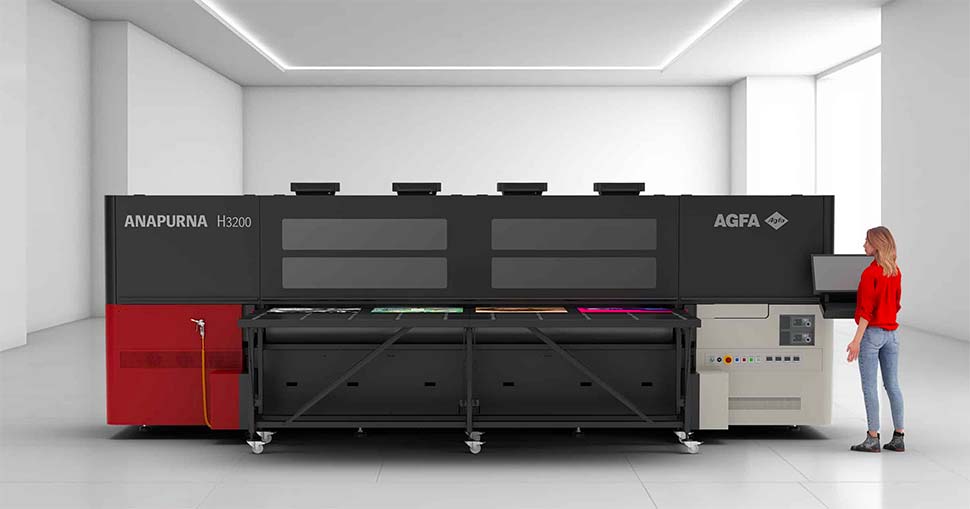 Agfa launches next-generation Hybrid Anapurna H3200 inkjet printer.