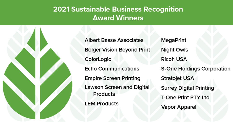 PRINTING United Alliance announces the recipients of its Annual Sustainable Business Recognition Awards on Earth Day 2021.