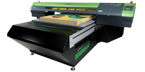 The new VersaUV LEJ-640FT flatbed UV printer from Roland DG