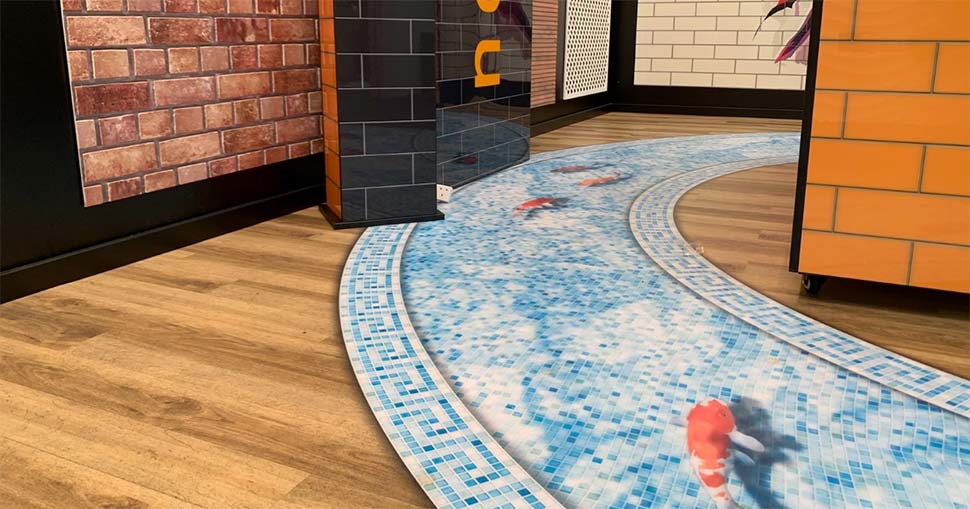 Surface solutions specialist Novograf used Soyang Bild Ceramic to create eye-catching applications for Pets at Home stores and for its own stand at the Surface Design Show.
