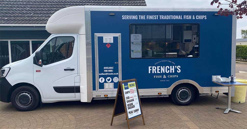 Steward Safety Supplies used Drytac Polar Premium Air White Gloss and Drytac Weathershield Matte UV to create professional-looking graphics for mobile fish and chip van.