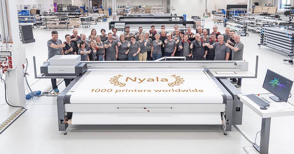 swissQprint launched the Nyala UV flatbed printer in May 2012. Exactly eleven years later, the Swiss manufacturer has now sold its 1000th unit.