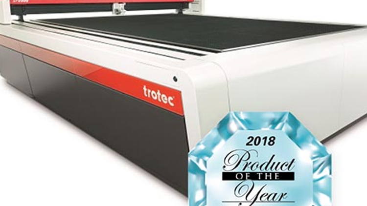 Trotec's SP2000 large format laser cutter honored with SGIA 2018 Product of the Year Award.