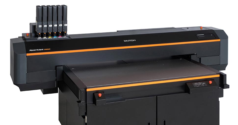 Mutoh previews new XpertJet 1462UF flatbed printer at FESPA.