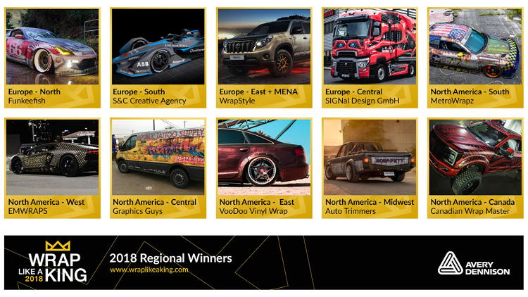 Avery Dennison “Wrap Like A King” Challenge names 10 Regional Winners for 2018.