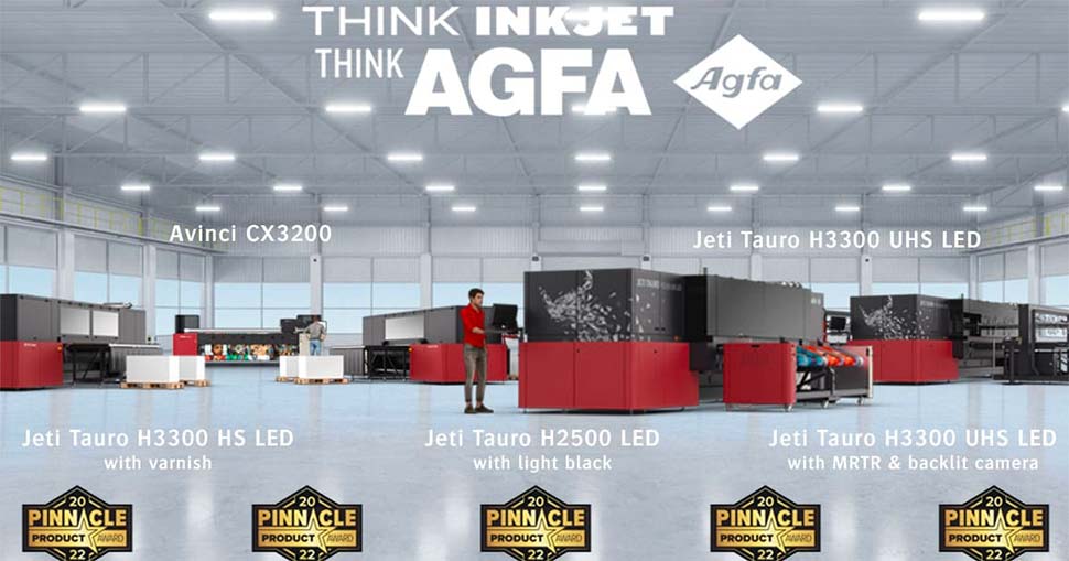 Agfa inkjet printing solutions conquer five Pinnacle Awards