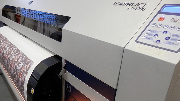 The DGI FT-1908 has eight state-of-the-art Panasonic print heads, a variable droplet and easy fill bulk ink system.