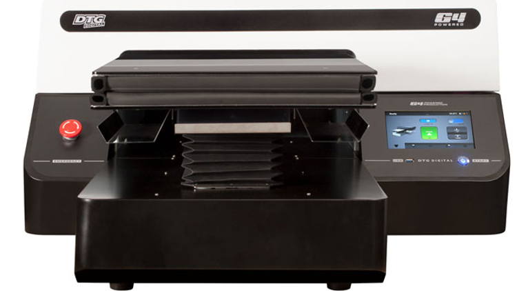 The DTG G4 is a true industrial print head direct to garment printer in a desktop format.