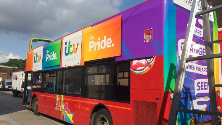 Drytac SpotOn used on Emmerdale bus at Leeds Pride.